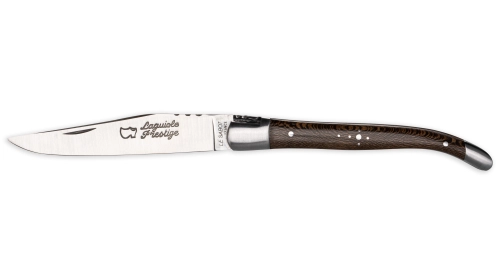 Couteau Laguiole 12 cm 2 mitres inox manche érable fumé Couteau Laguiole 12 cm 2 mitres inox manche érable fumé