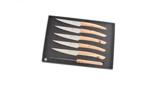 Coffret 6 Couteaux Table Le Thiers® Bistro Chic en genévrier