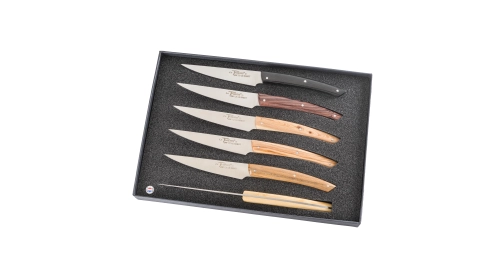 Coffret 6 Couteaux Table Le Thiers® Bistro Chic bois panachés
