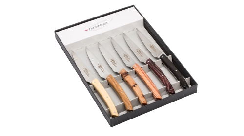 Coffret 6 Couteaux Table Le Thiers® Bistro Chic bois panachés Coffret 6 Couteaux Table Le Thiers® Bistro Chic bois panachés