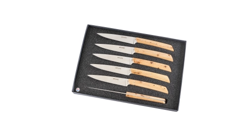 Coffret de 6 couteaux de table Epure® en genévrier