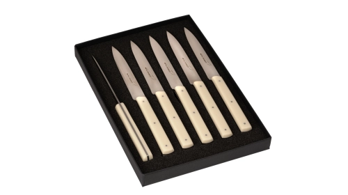Coffret 6 Couteaux Table Le Richelieu Composite Sable