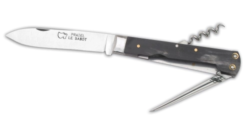Couteau le Pradel Tradition manche corne avec tire-bouchon et poinçon