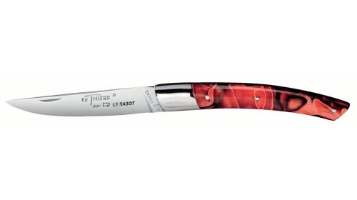 Couteau Le Thiers® Décoration 10 cm 2 mitres inox rouge torsade