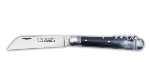Couteau Le Tonneau manche corne avec tire-bouchon Couteau Le Tonneau manche corne avec tire-bouchon