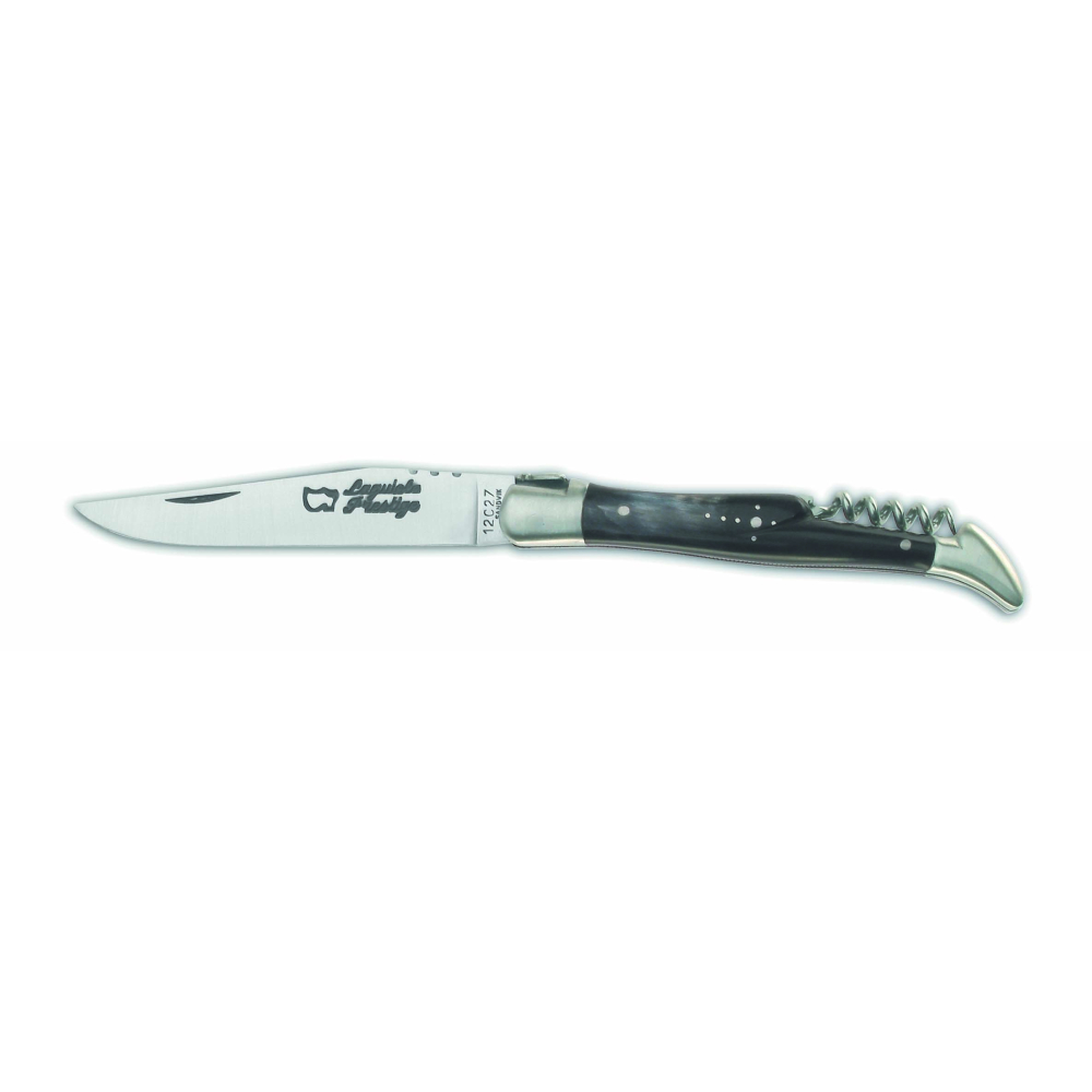 Couteau Laguiole 11 cm avec tire-bouchon manche corne