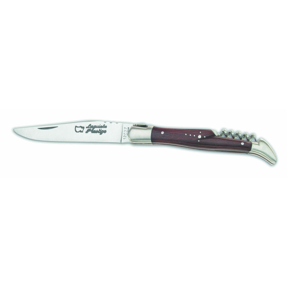 Couteau Laguiole 11 cm avec tire-bouchon manche bois de violette