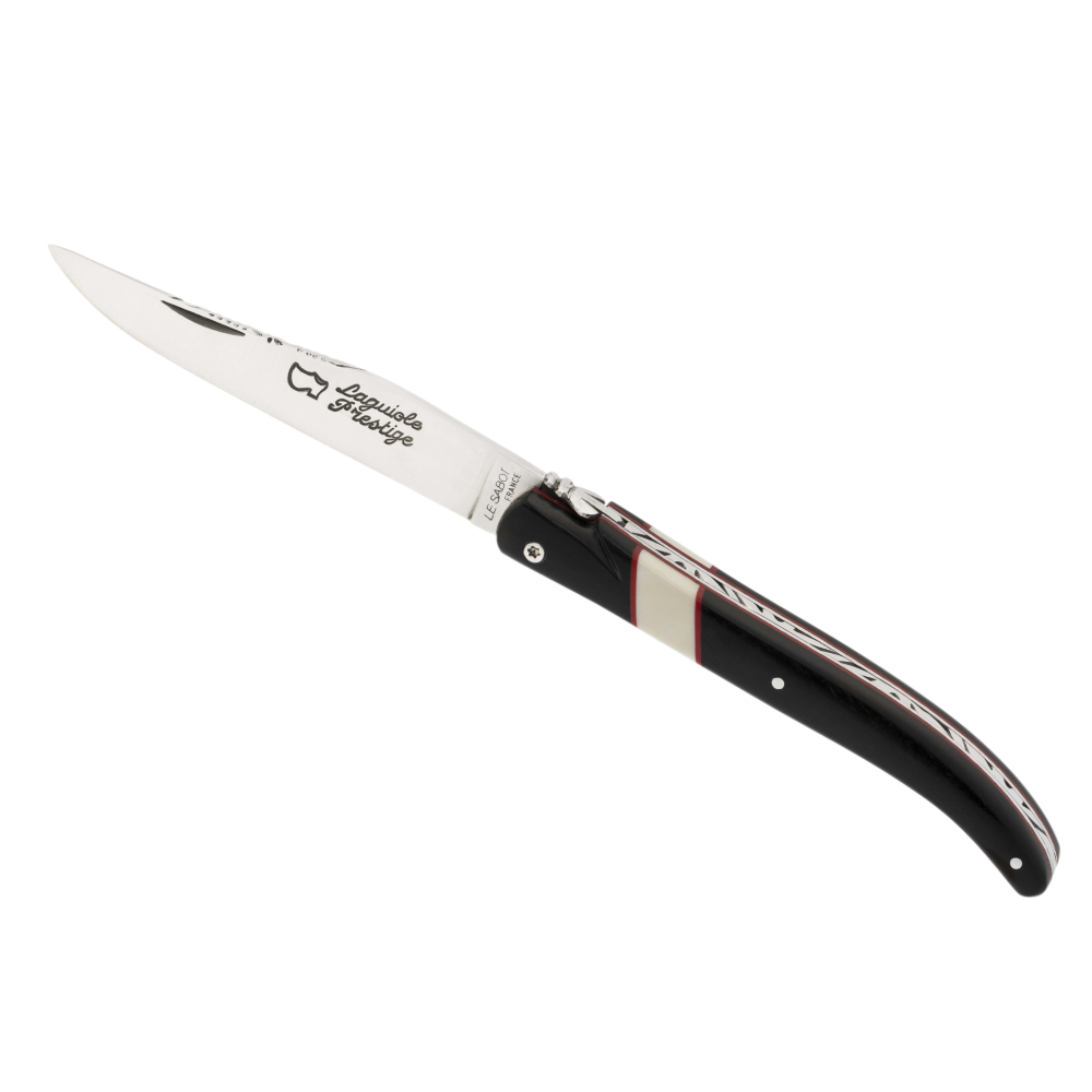 Couteau de poche Laguiole Création insert phacochère ébène