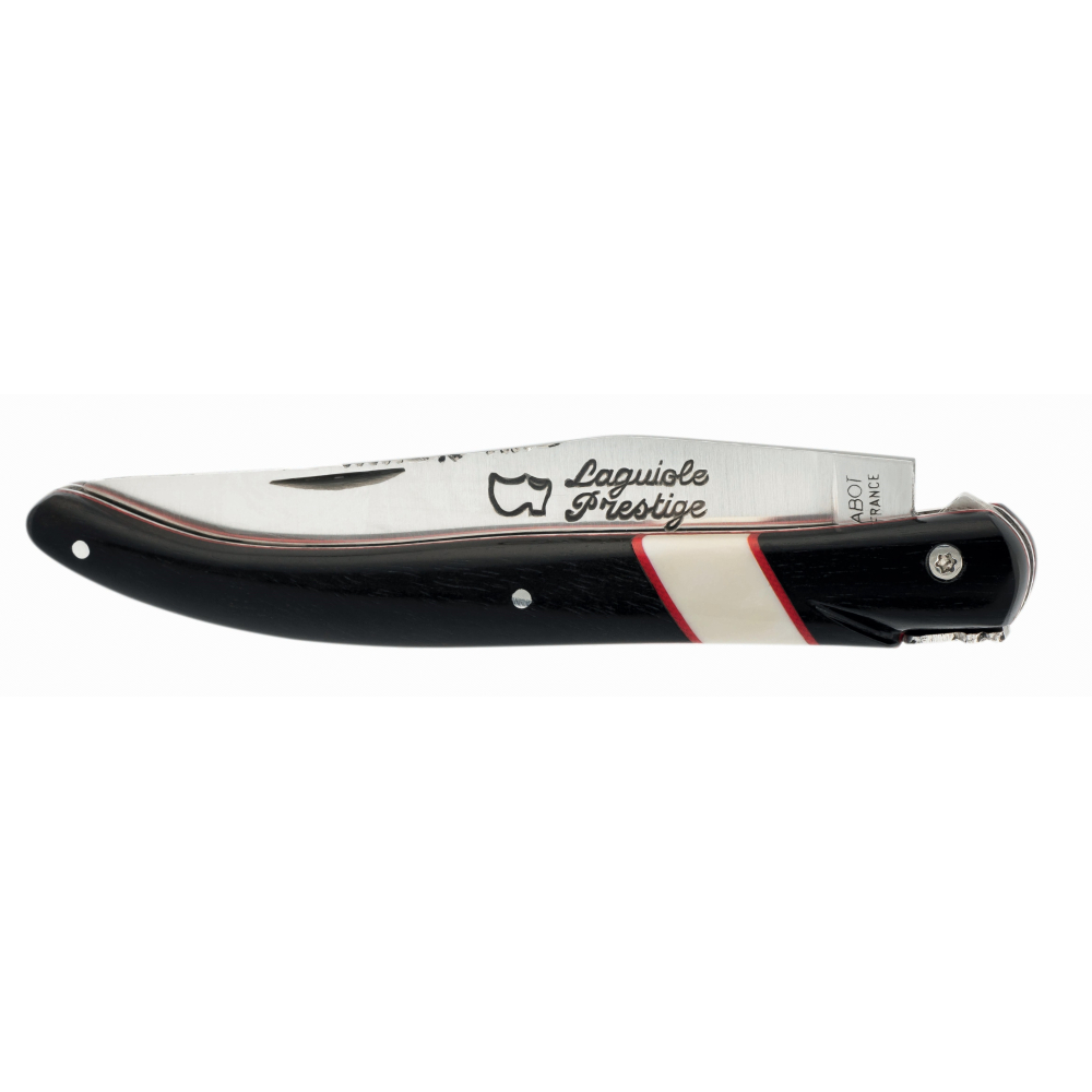 Couteau de poche Laguiole Création insert phacochère ébène