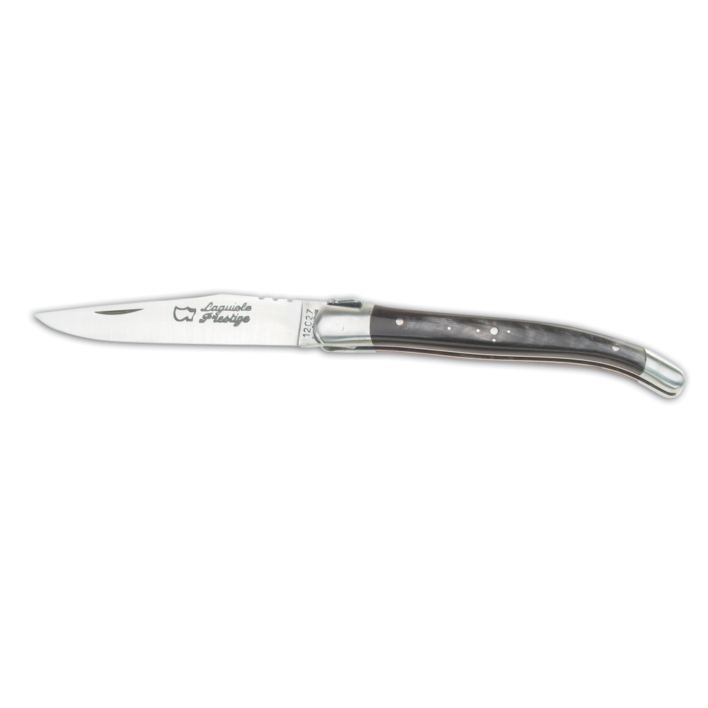 Couteau Laguiole 12 cm 2 mitres inox manche corne
