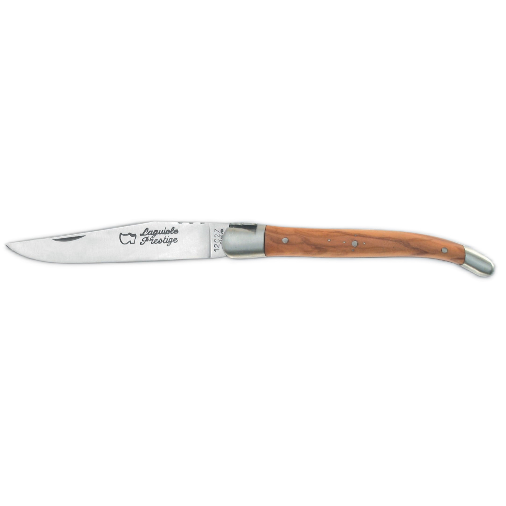Couteau Laguiole 12 cm ressort forgé manche olivier