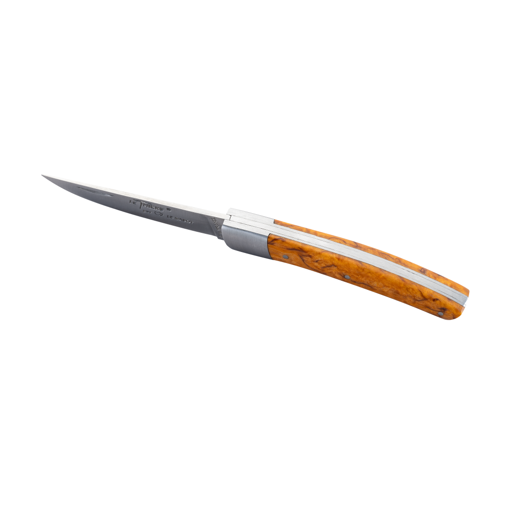 Couteau de poche Le Thiers® Tradition Mitre Inox 10 cm bois stabilisé orange