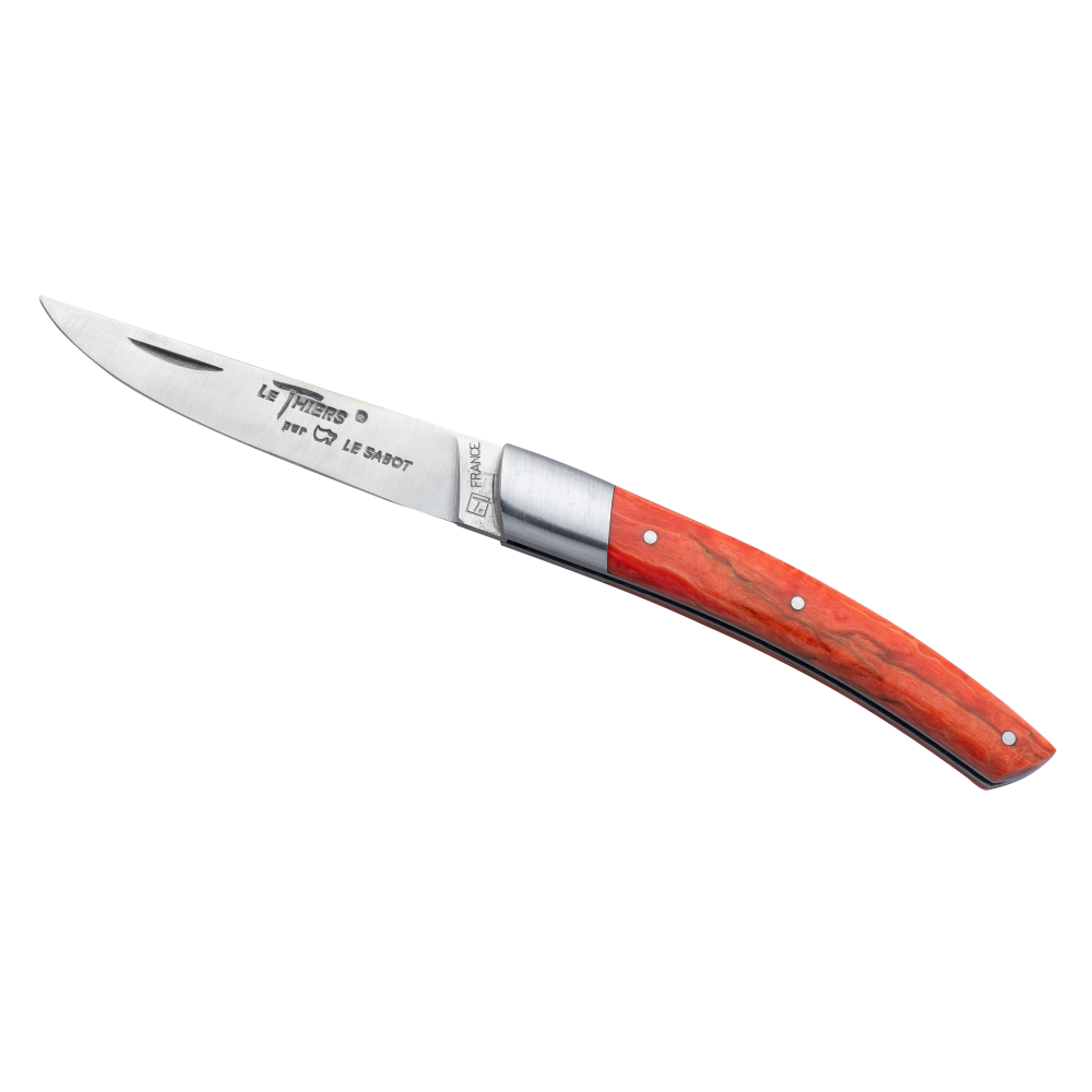 Couteau de poche Le Thiers® Tradition Mitre Inox 10 cm bois stabilisé rouge
