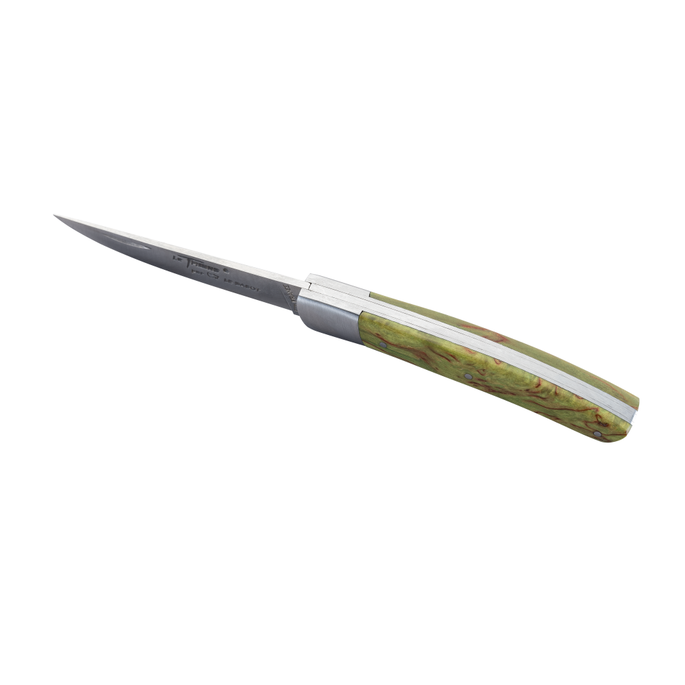 Couteau de poche Le Thiers® Tradition Mitre Inox 10 cm bois stabilisé vert fougère
