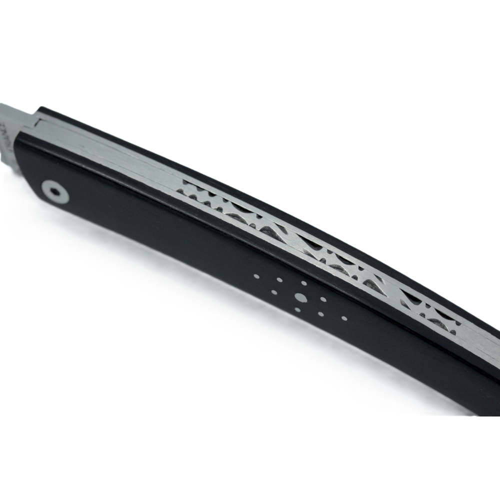 Couteau de poche Le Thiers® Losange 11 cm - manche ébène avec guillochage main du ressort