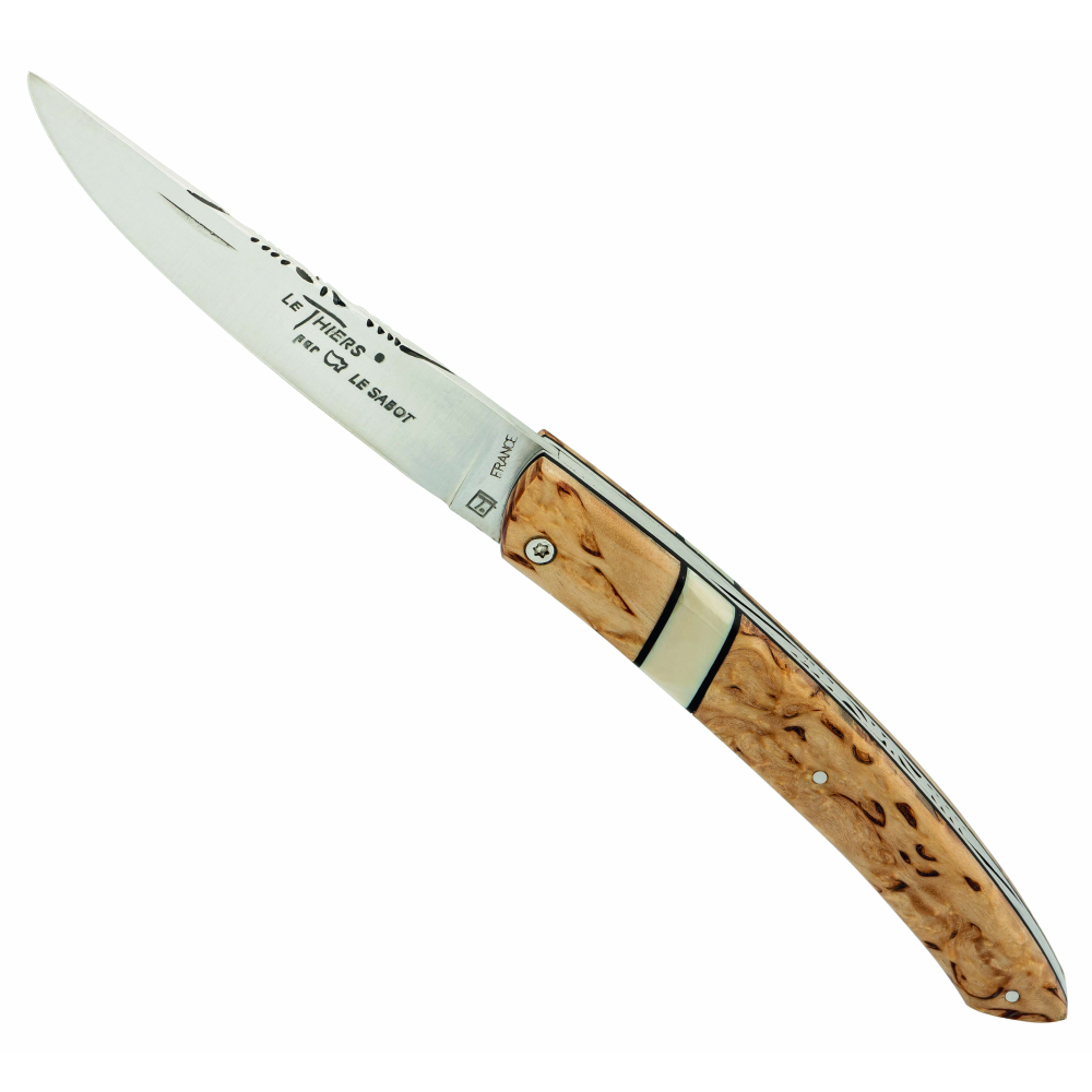 Couteau de poche Le Thiers® bouleau de Finlande insert Phacochère