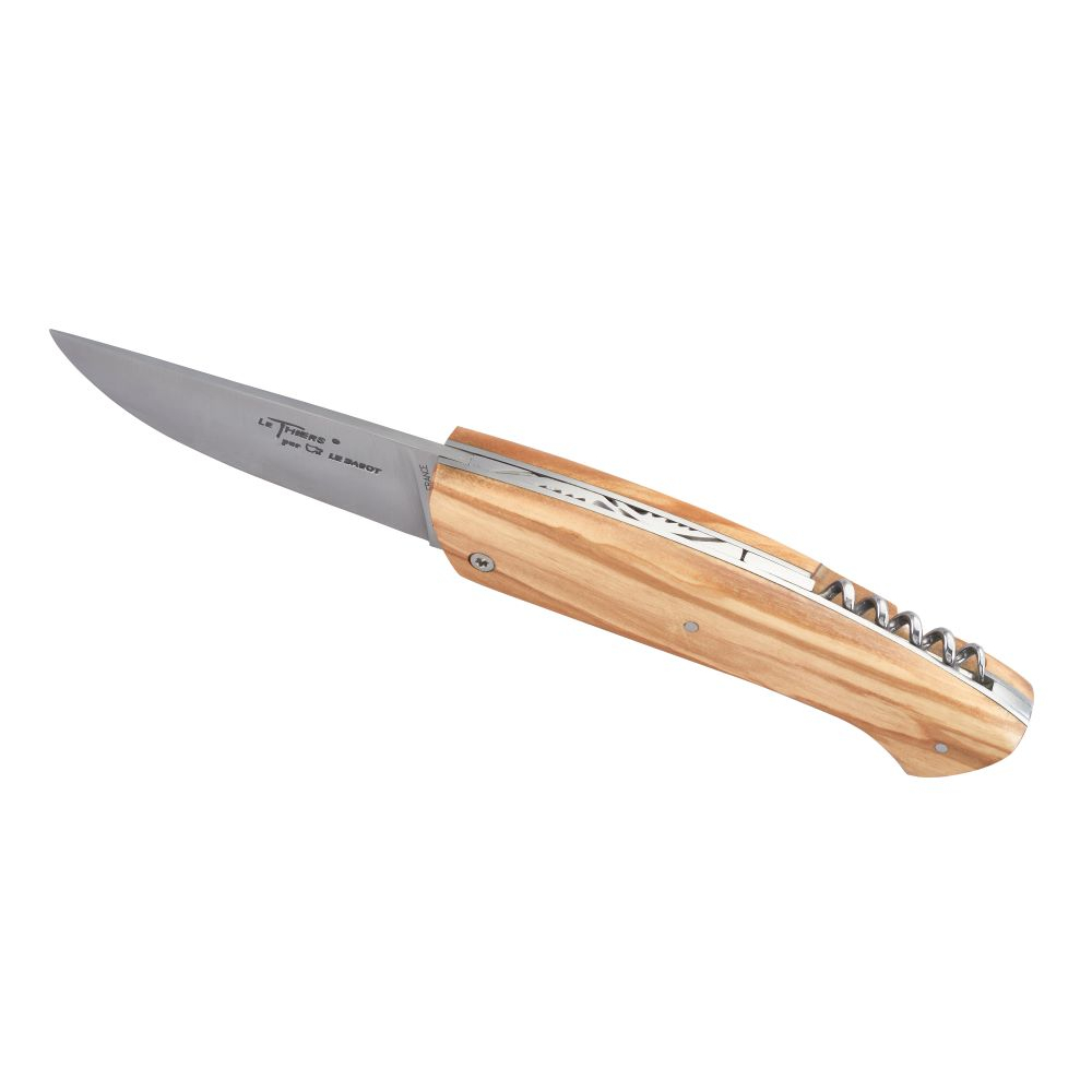 Couteau Le Thiers® Chasseur avec tire-bouchon en olivier