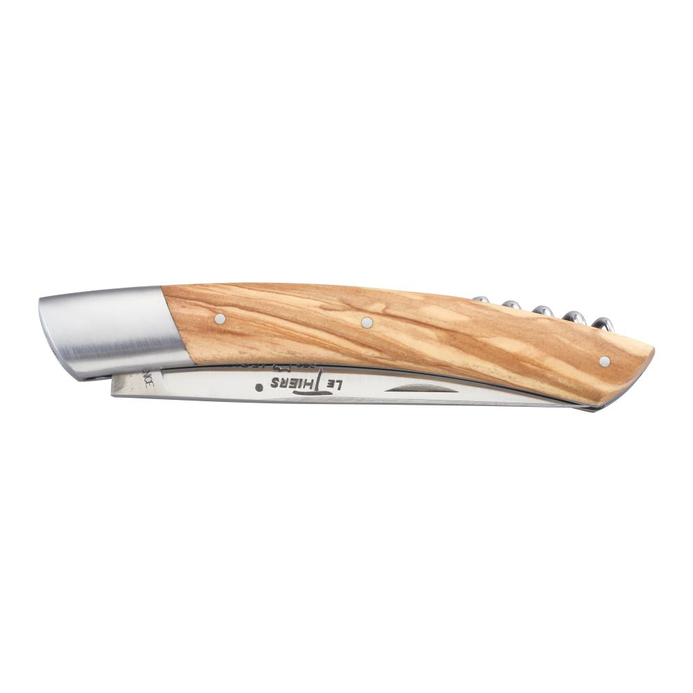 Couteau Le Thiers® 12 cm avec tire-bouchon manche olivier