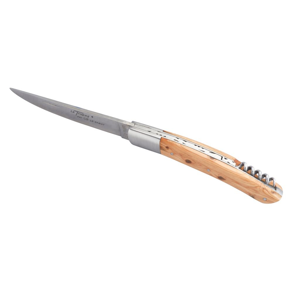 Couteau Le Thiers® 12 cm avec tire-bouchon manche genévrier