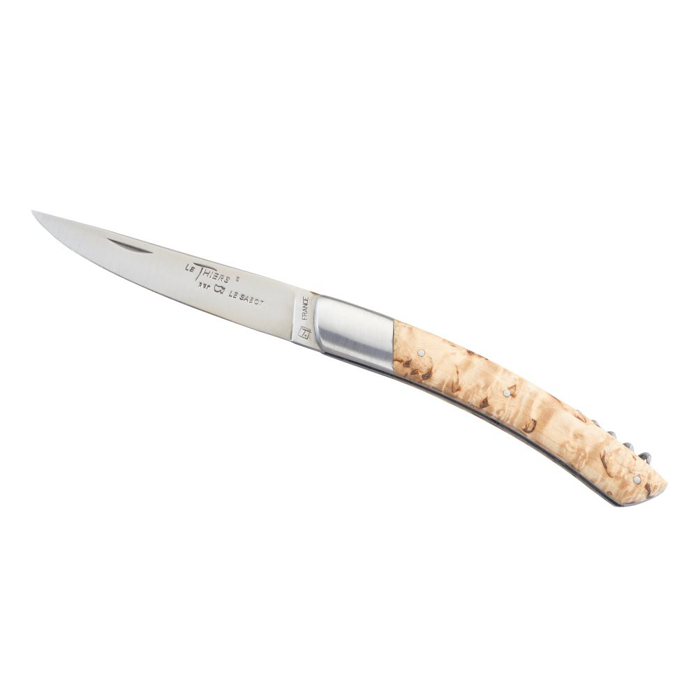 Couteau Le Thiers® 12 cm avec tire-bouchon manche bouleau de Finlande