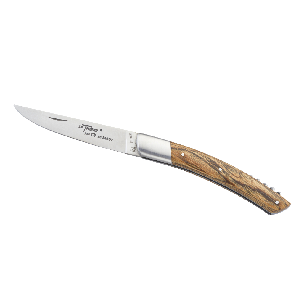 Couteau Le Thiers® 12 cm avec tire-bouchon manche bocote