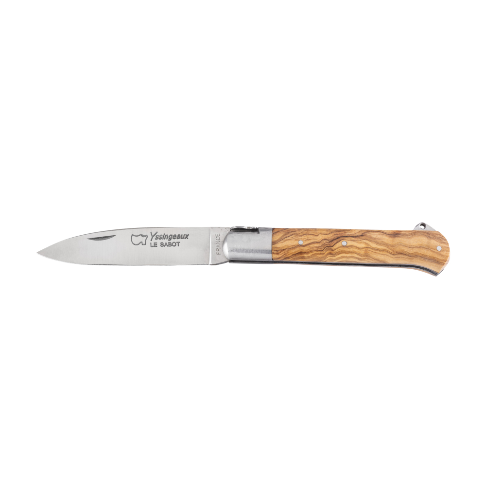 Couteau Yssingeaux manche olivier avec ressort forgé