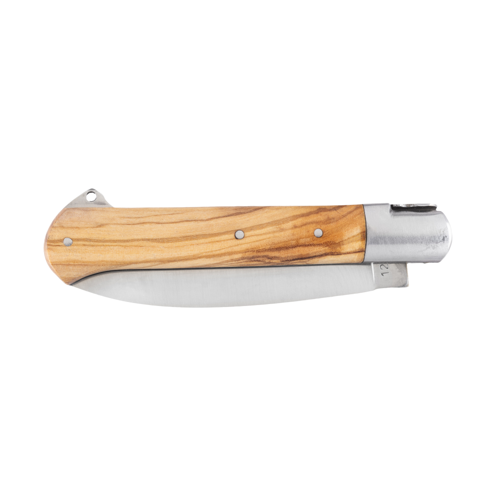 Couteau Yssingeaux fermé manche olivier avec ressort forgé