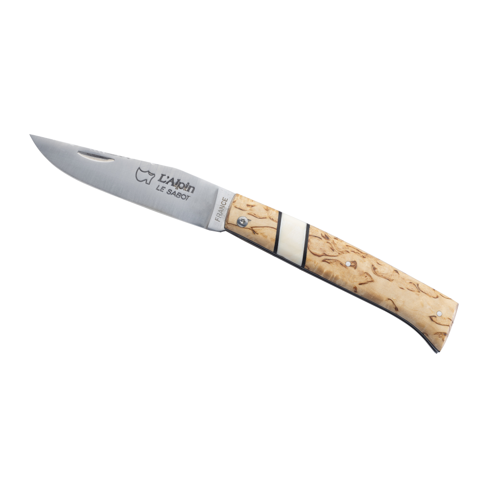 Couteau de poche pliant L'Alpin Création Insert Phacochère bouleau de Finlande