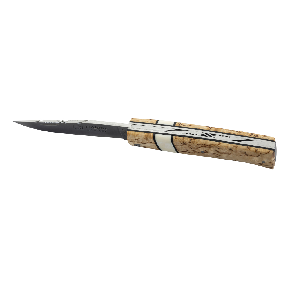 Couteau de poche pliant L'Alpin Création Insert Phacochère bouleau de Finlande