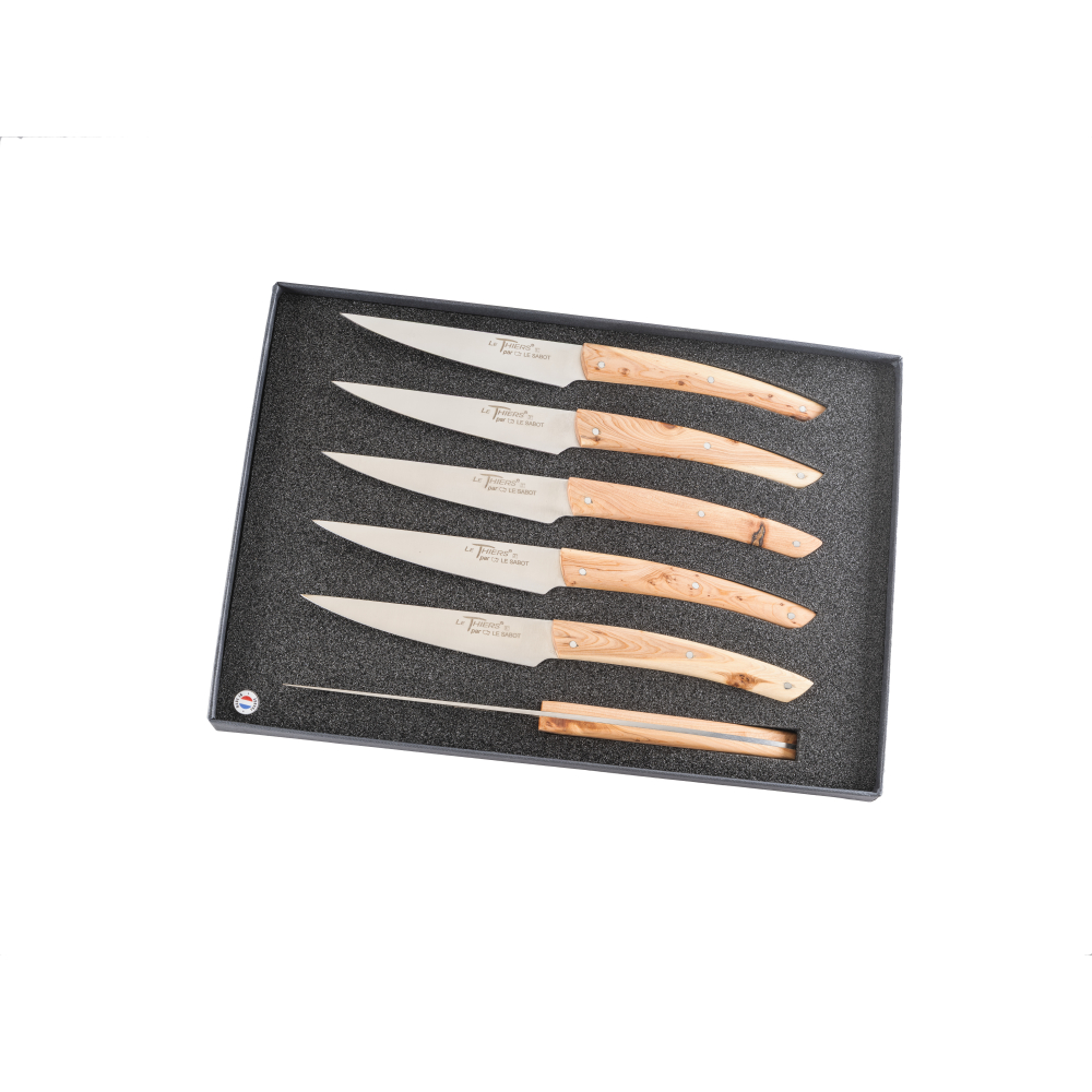 Coffret 6 Couteaux Table Le Thiers® Bistro Chic en genévrier