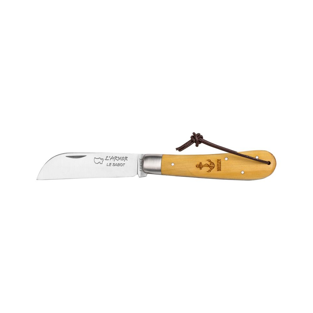 Couteau l'Armor® Gravure manche buis gravure Ancre de Marine