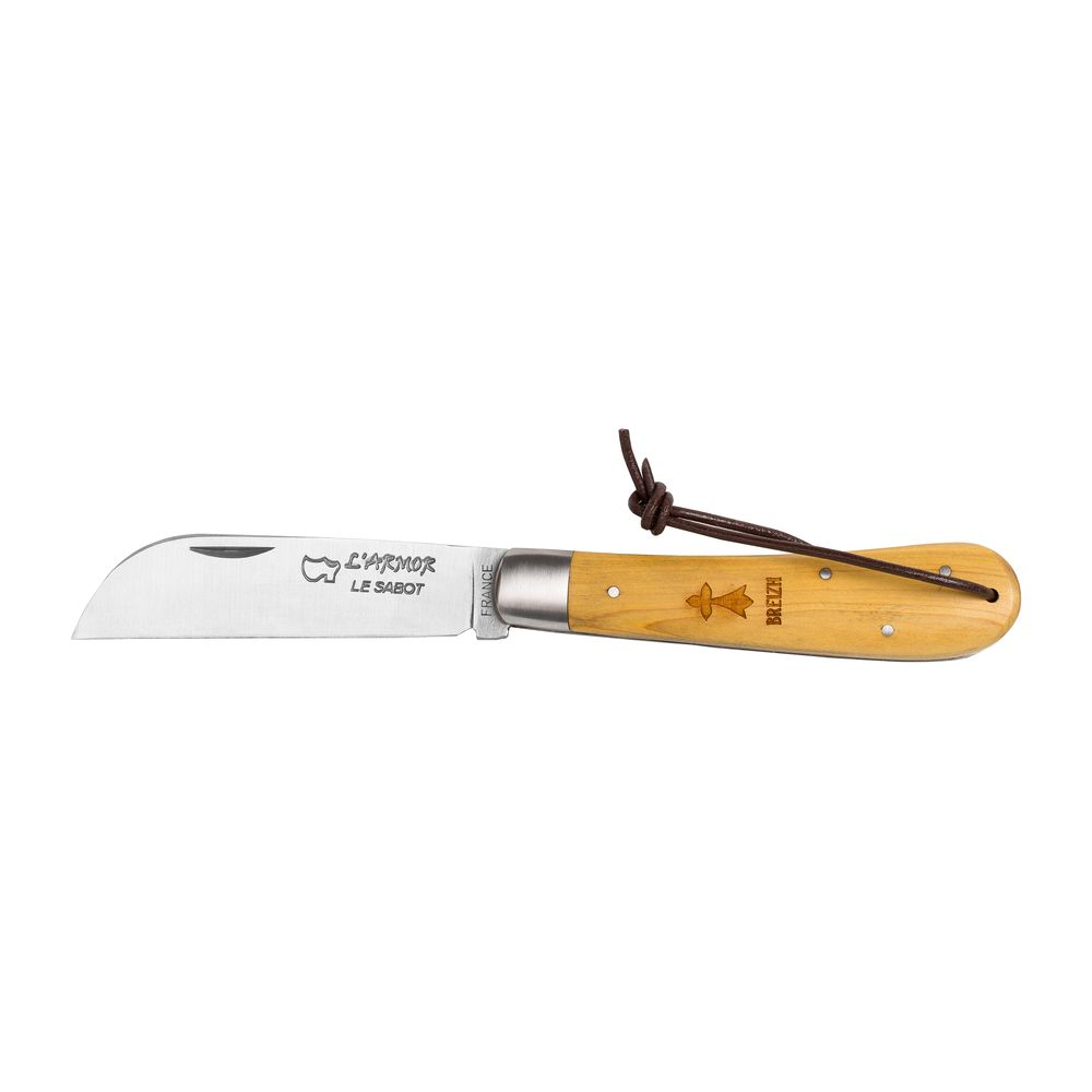 Couteau l'Armor® Gravure manche buis gravure Hermine