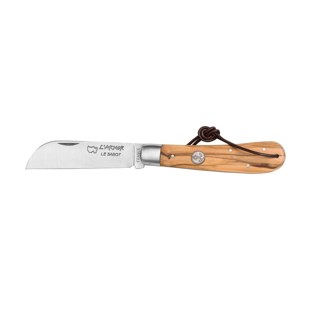 Couteau de poche pliant l'Armor® Médaillon Ancre manche olivier