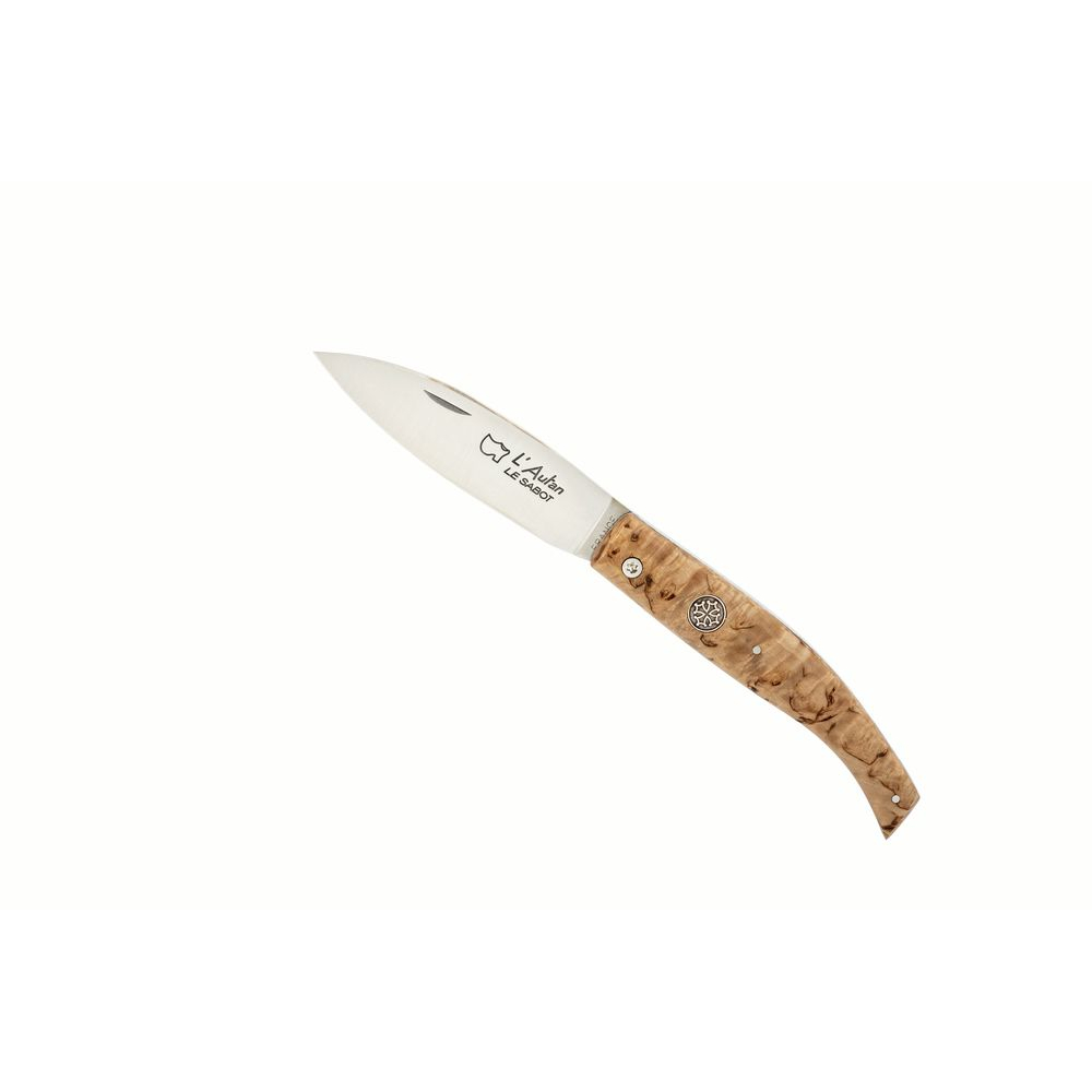 Couteau l'Autan® Médaillon Croix Occitane manche bouleau de finlande