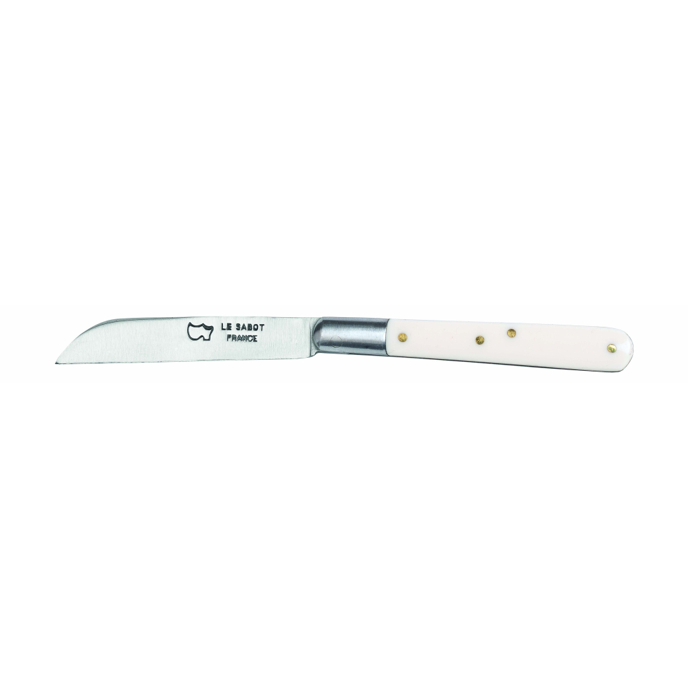 Couteau Le Langres manche 9 cm acétate de cellulose blanc