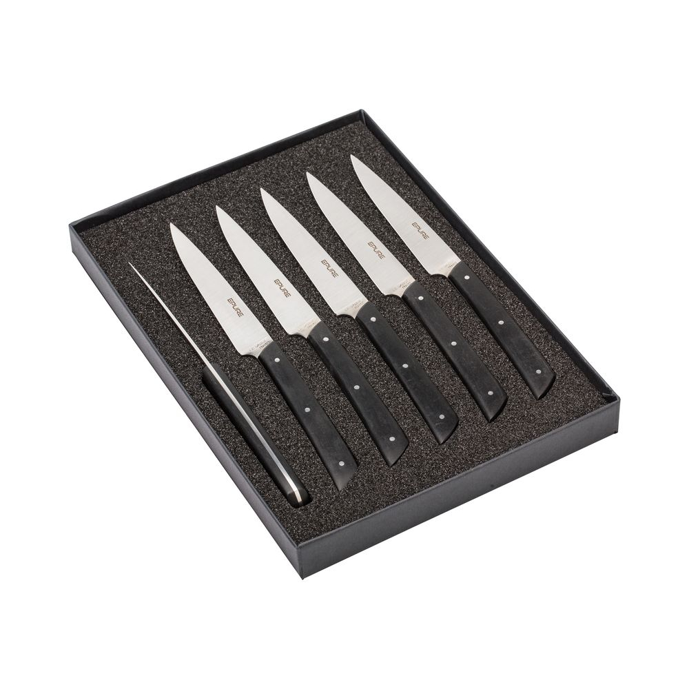 Coffret de 6 couteaux de table Epure® en composite noir