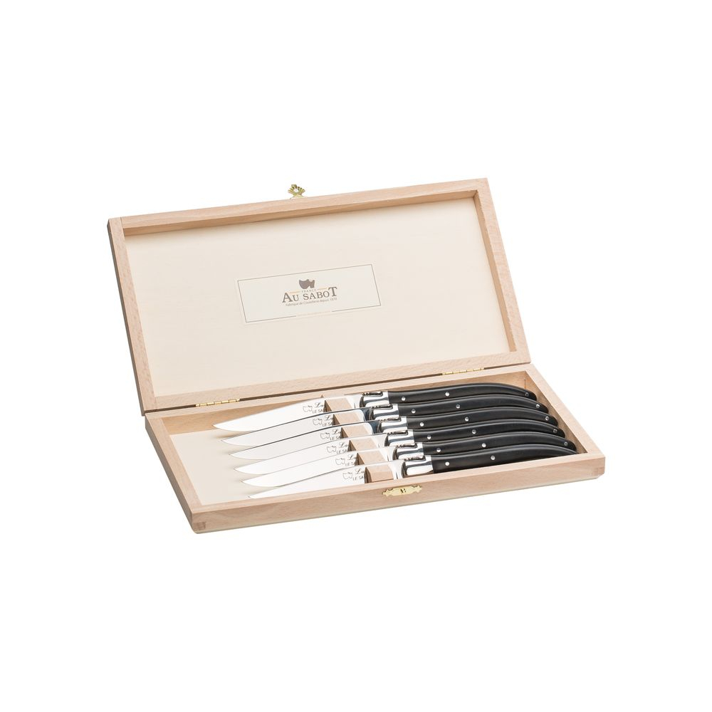 Couteau de table Laguiole Harmony mitres inox manche POM noir