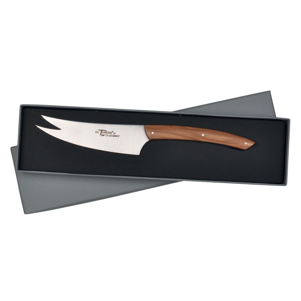 Coffret d'un couteau à fromage Le Thiers® en olivier