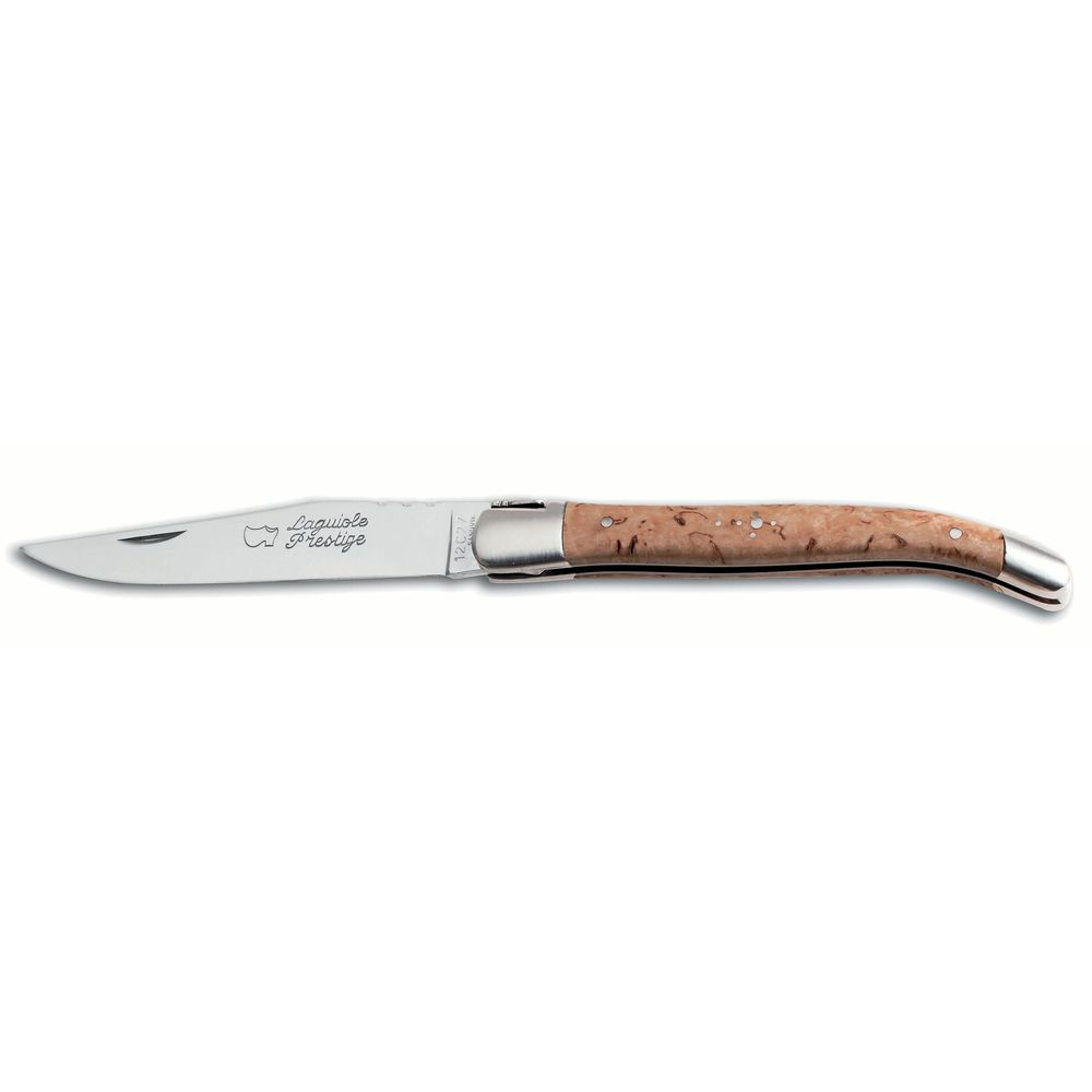 Couteau Laguiole 12 cm 2 mitres inox manche bouleau de Finlande