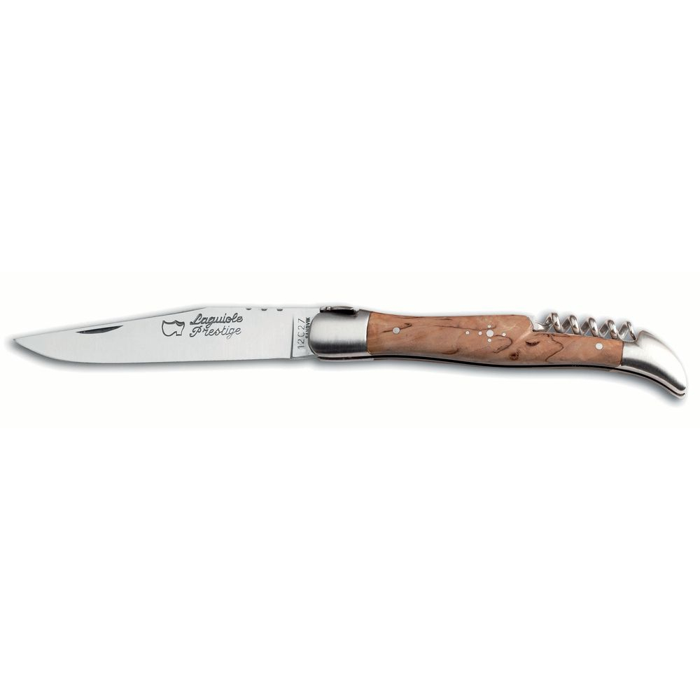 Couteau Laguiole avec tire-bouchon manche bouleau de Finlande