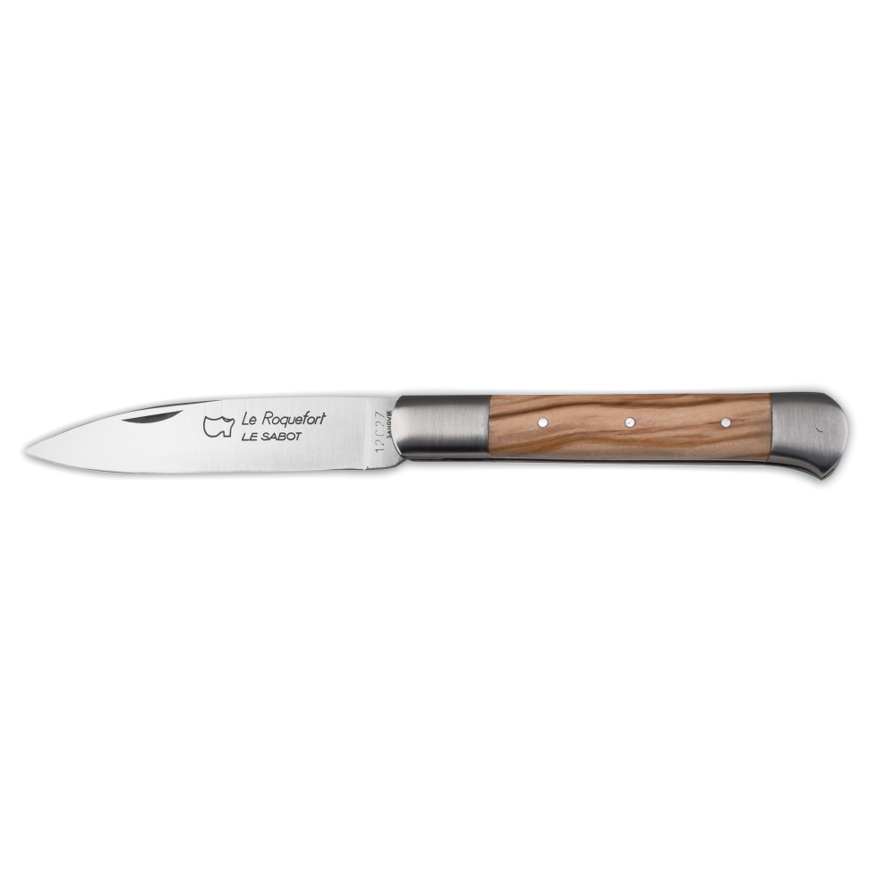 Couteau de poche pliant le Roquefort Tradition manche olivier