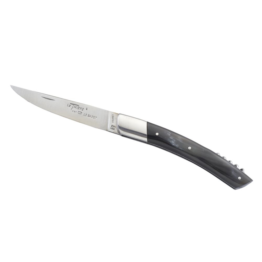 Couteau Le Thiers® 12 cm avec tire-bouchon manche corne